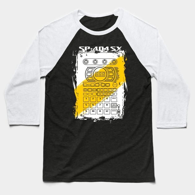 SP-404 SX Yellow Stripe Baseball T-Shirt by Synthshirt
